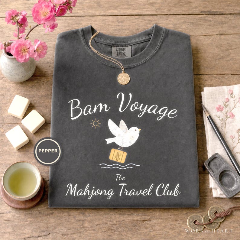 Mahjong Cruise Shirt, Comfort Colors Mahj at Sea, Coastal Girls Trip Vacation Tee, Travel Group Gift for Mom, Wife, Grandma or Friend Pepper