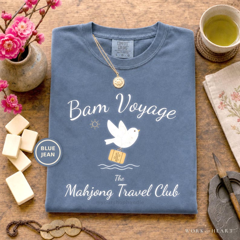 Mahjong Cruise Shirt, Comfort Colors Mahj at Sea, Coastal Girls Trip Vacation Tee, Travel Group Gift for Mom, Wife, Grandma or Friend image 1