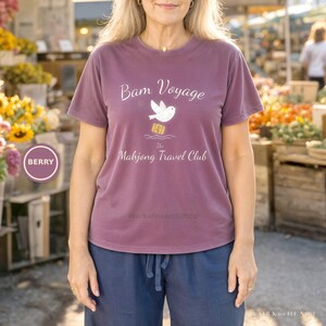Mahjong Cruise Shirt, Comfort Colors Mahj at Sea, Coastal Girls Trip Vacation Tee, Travel Group Gift for Mom, Wife, Grandma or Friend image 5