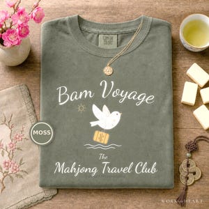 Mahjong Cruise Shirt, Comfort Colors Mahj at Sea, Coastal Girls Trip Vacation Tee, Travel Group Gift for Mom, Wife, Grandma or Friend Moss