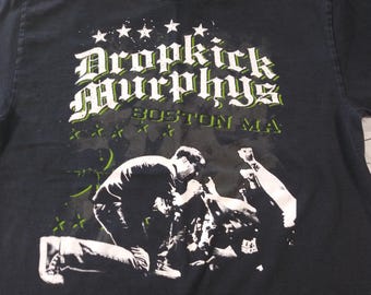 Original Vintage Dropkick Murphys Tour M Black Green T Shirt HS