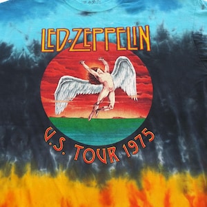 Led Zeppelin shirt large tie dye 1975 tour shirt NOT VINTAGE