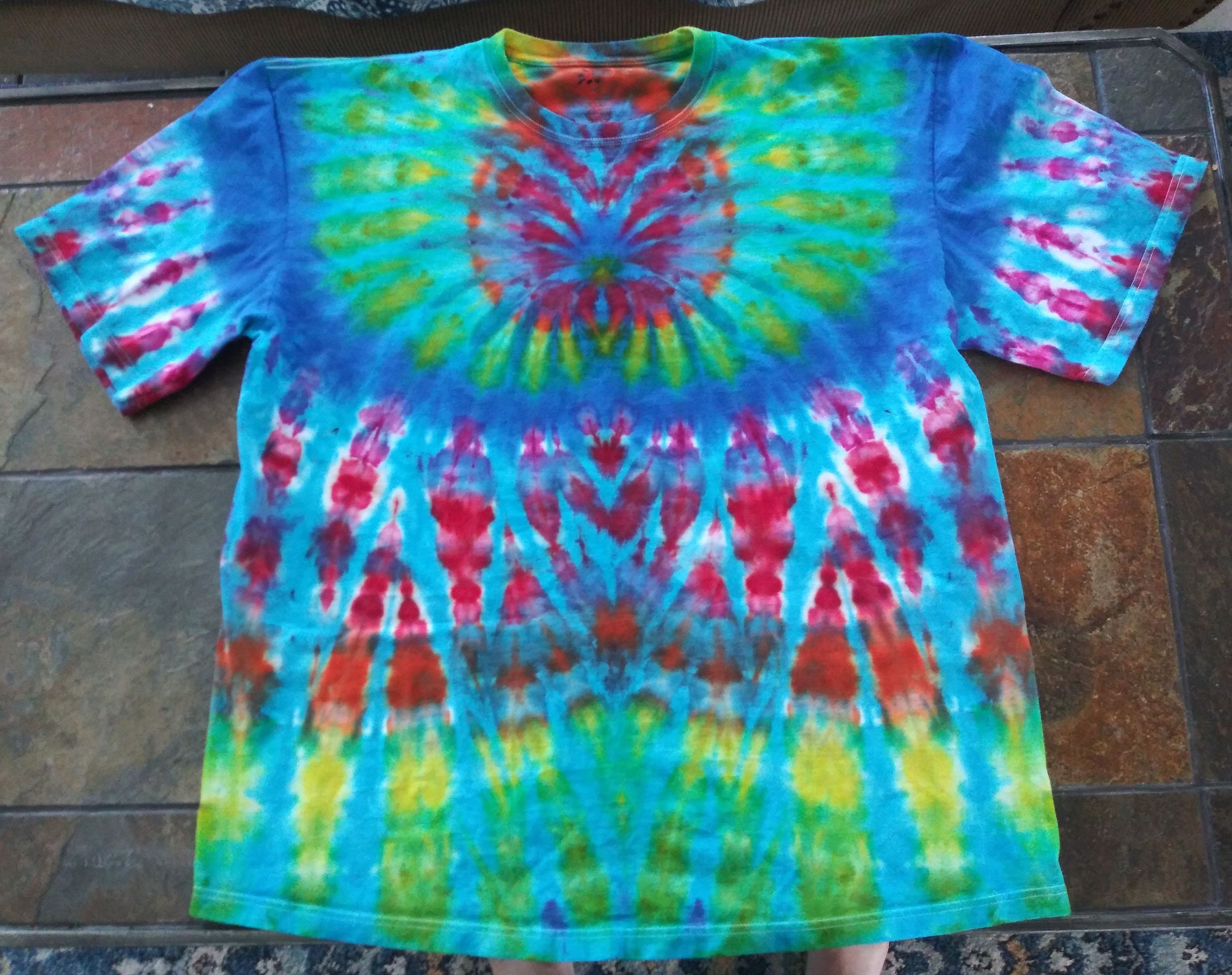 Home made tie dye shirt 4XL psychedelic color spectrum art | Etsy