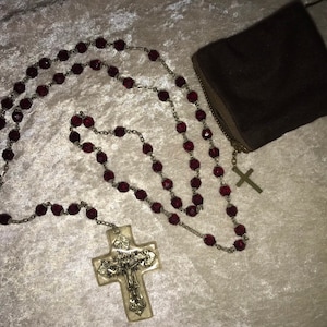 Vintage Swarovski Quality Rosary - Crystal Beads & 925 Sterling Silver Religion Necklace - Catholic Jewelry - First Communion Gift