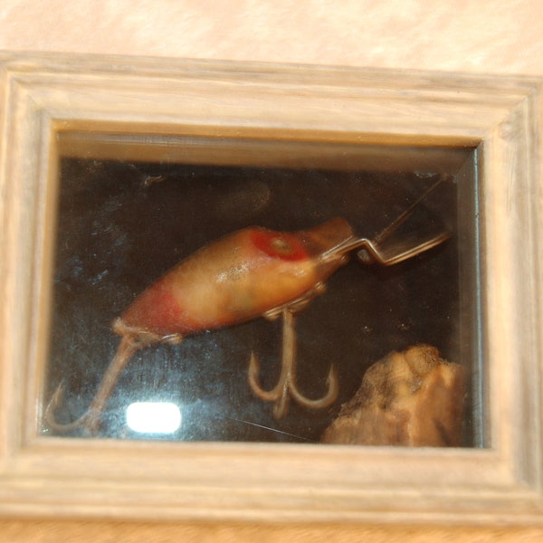 Collectible Vintage Fishing Lure in Shadowbox Display