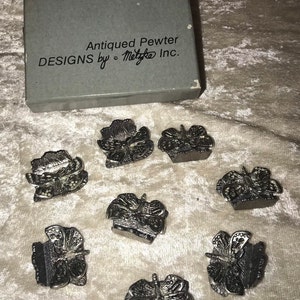 Antiqued Pewter DragonFly Label Place Card Holders by Metzke Inc.