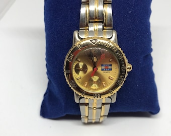 Vintage Gold Gesicht 2 Ton Armband Tommy Boy Damen Armbanduhr