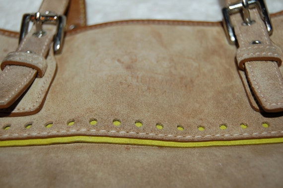 Green suede coach purse sale