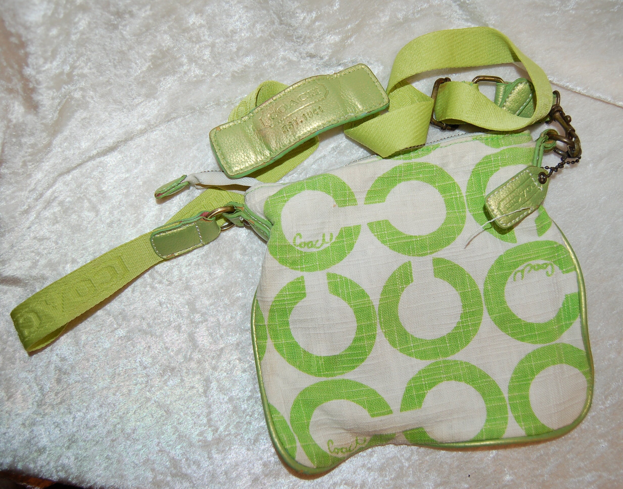 Lime Green Coach Shoulder Bag 