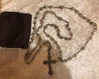 Antique Silver Rosary / Antique Estate C1920 Sterling Silver