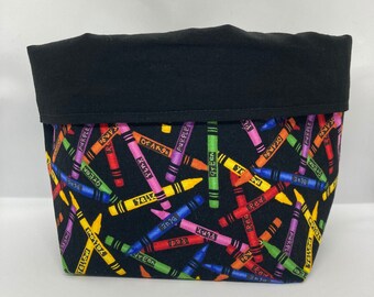 Fabric storage basket-crayon pattern