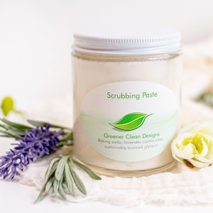 All natural scrubbing cleaning paste 8 oz zero waste jar