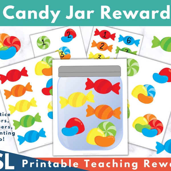 Candy Jar Online ESL Teaching Reward, VIPKid, Magic Ears, Qkids, Gogokid, Palfish, ESL Props, Printable Reward, Instant Digital Download