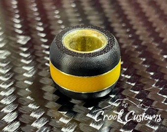 Cordón de paracord de micarta hecho a mano: negro, amarillo G10 suave, latón