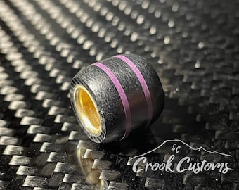Handgemachte Micarta Perle: Schwarz mit Lila G10 Spacer und Messing