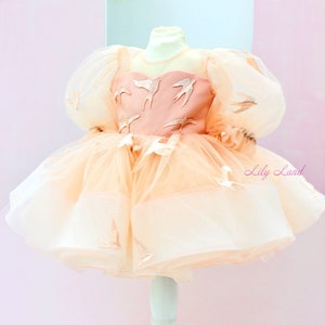 Erster Geburtstag Mädchen Kleid, Pageant Puffy Baby Kleid, Kleinkind Kleid für besondere Anlässe, Blumenmädchen Kleid, Taufkleid, Hochzeitsgast