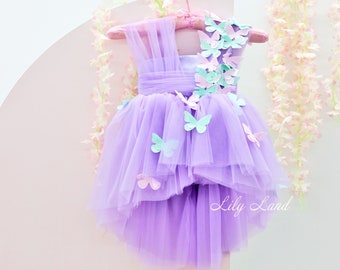 Butterfly baby birthday dress, flower girl dress with butterflies, first birthday dress, baby butterfly dress, princess butterfly