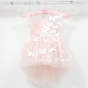 Verjaardagsjurk baby, verjaardagsjurk babymeisje in vlinderstijl, jurk bloemenmeisje met vlinders, jurk eerste verjaardag, vlinderjurk baby