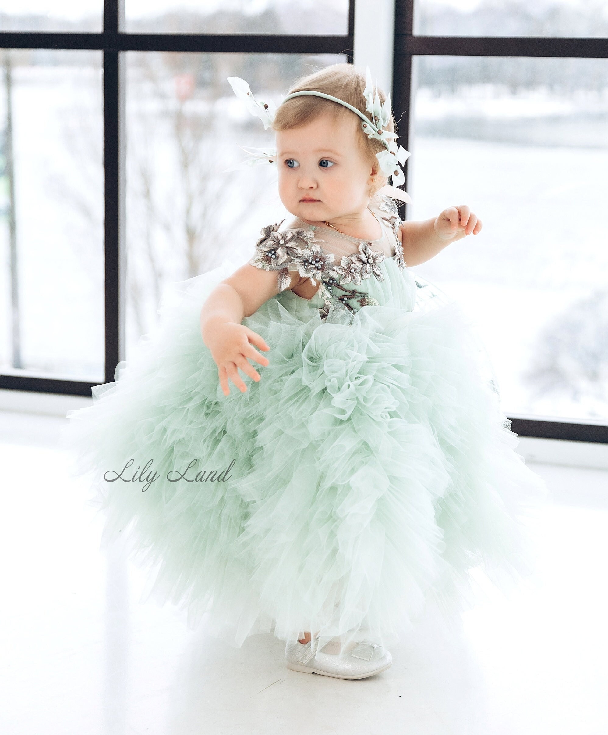 Buy Sage Green Flower Girl Dress Online In India Etsy India