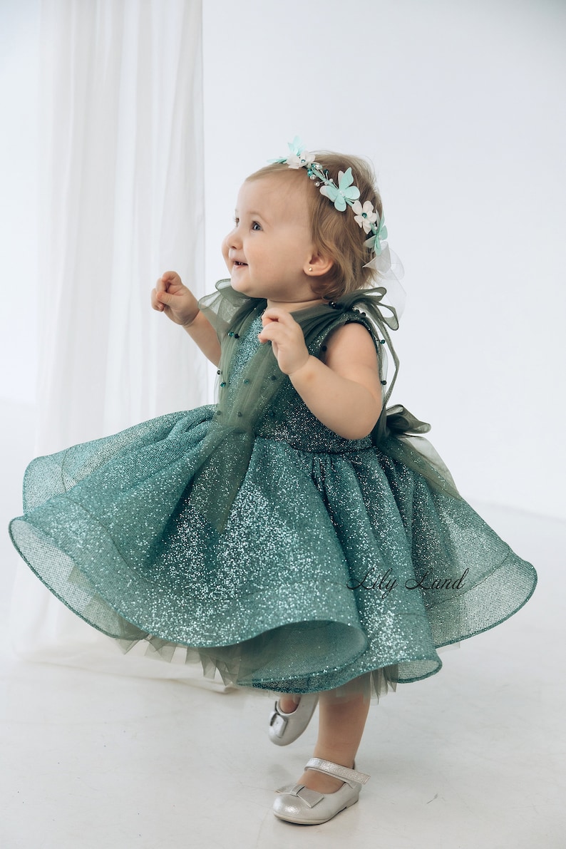 Emerald Green First Birthday Dress Smash Cake Photoshoot - Etsy