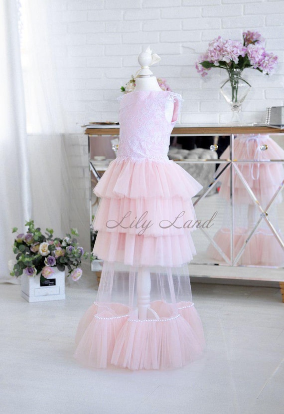 girls light pink dress