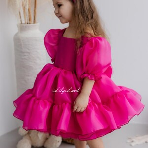 Raspberry Confetti Short Sleeve Tutu Dress