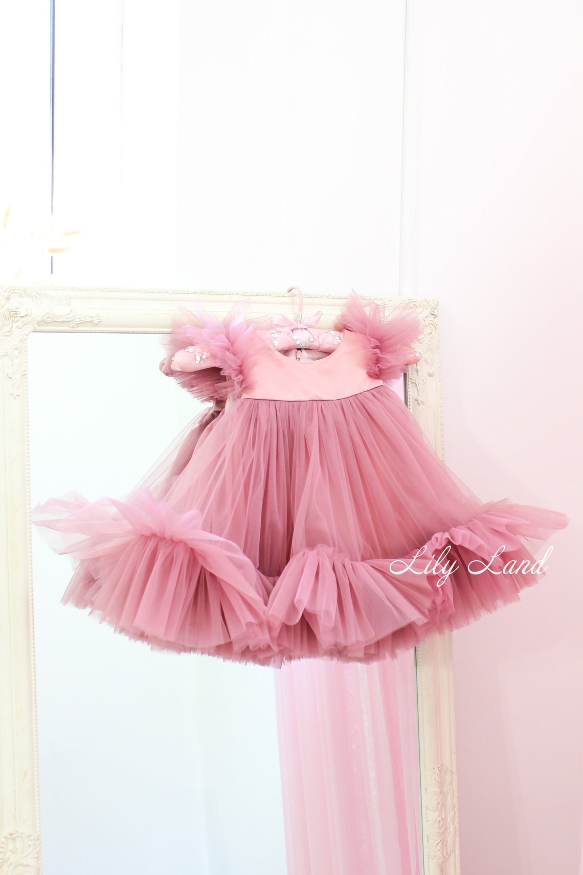 1st Birthday Outfit Short Puffy Baby Girl Dress Pageant - Etsy