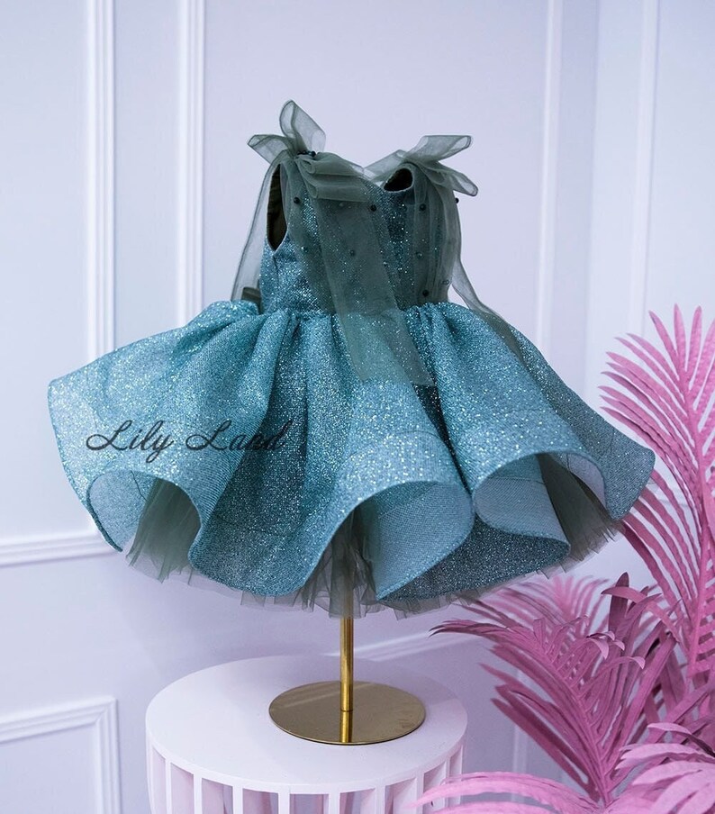 Glitter Birthday Party Girl Dress Emerald Green Toddler Etsy