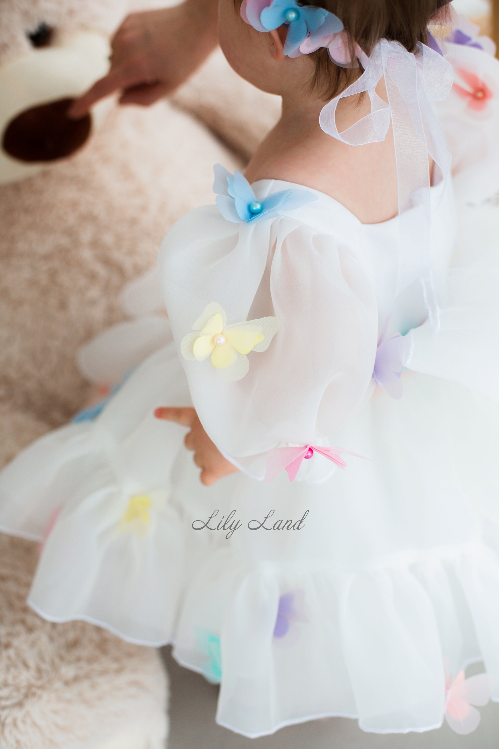 [PAKUA] / ☆ BUTTERFLY BABY DRESS / WHITE Butterfly First Birthday Baby Dress, White Flower Girl