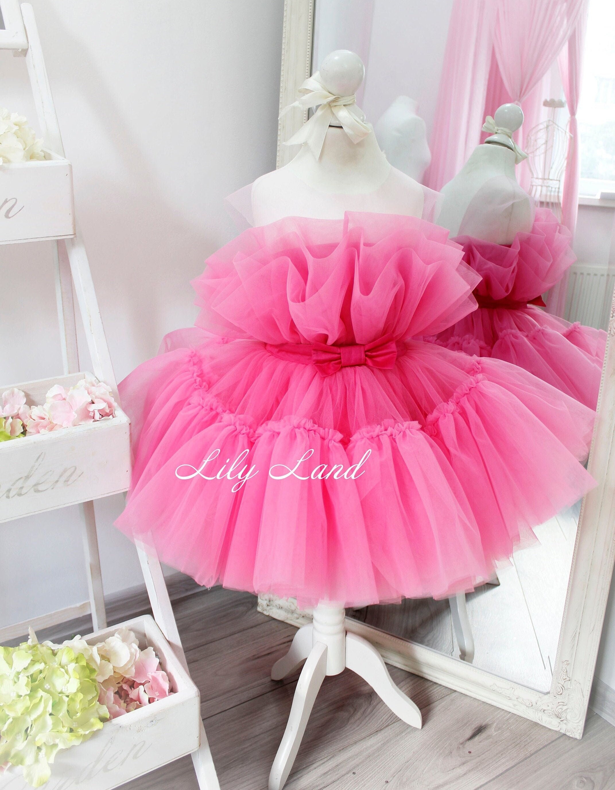 Vestido de bebé tutú rosa brillante, vestido de niña de flores, vestido de  primer cumpleaños, vestido de bebé de cumpleaños, vestido de bebé corto  hinchado, vestido de novia para bebés 