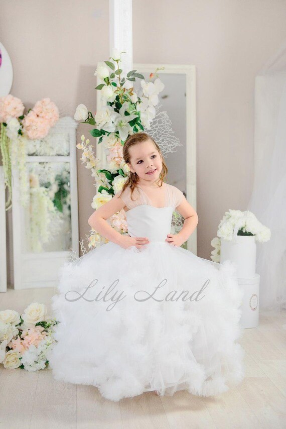 White Flower Girl Dresses Junior Bridesmaid Dress Girl Gown | Etsy