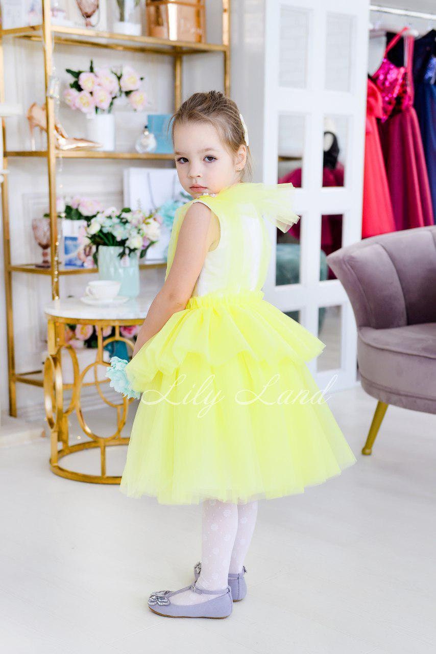 Yellow Toddler Dress With Flowers Kids Dresses Party Birthday Etsy