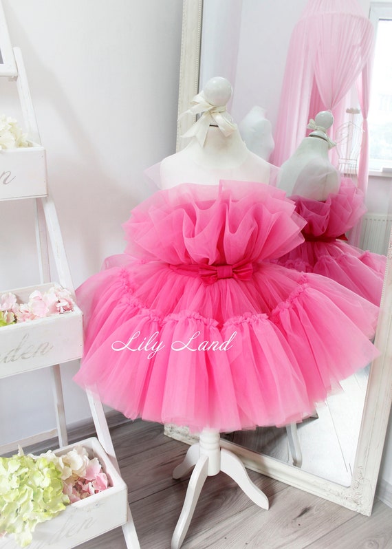 bright pink baby dress