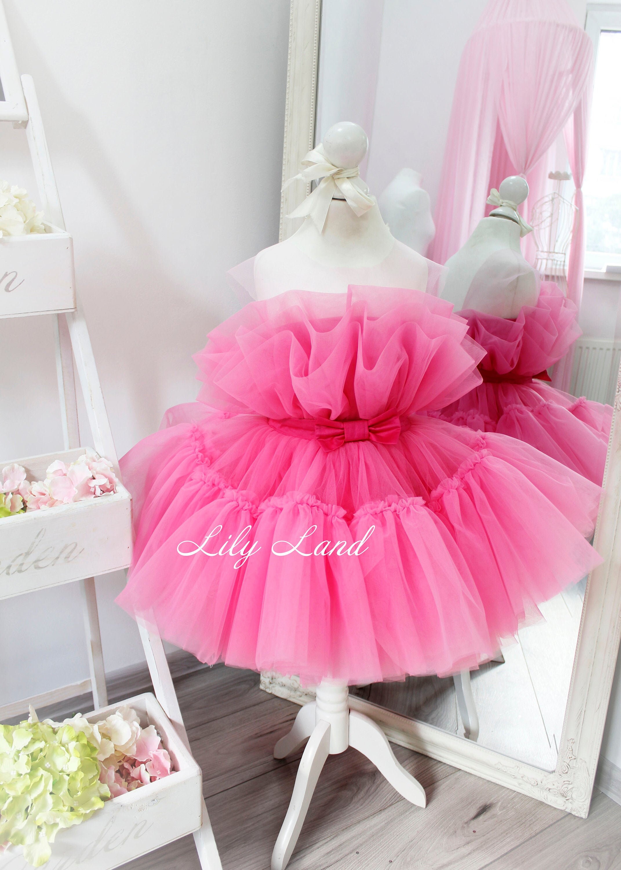 bright pink baby dress