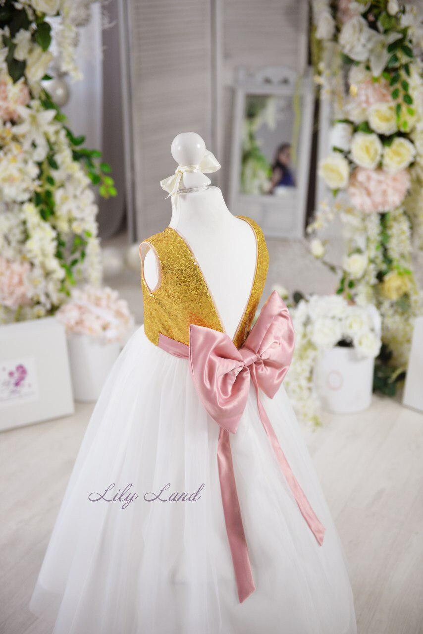 Gold a Line Flower Girl Glitter Dress Sparkling Floor Length Etsy