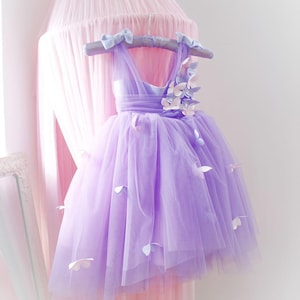 Birthday butterfly style baby dress, first birthday party dress, puffy baby dress with butterflies, flower girl dress, baby butterfly dress