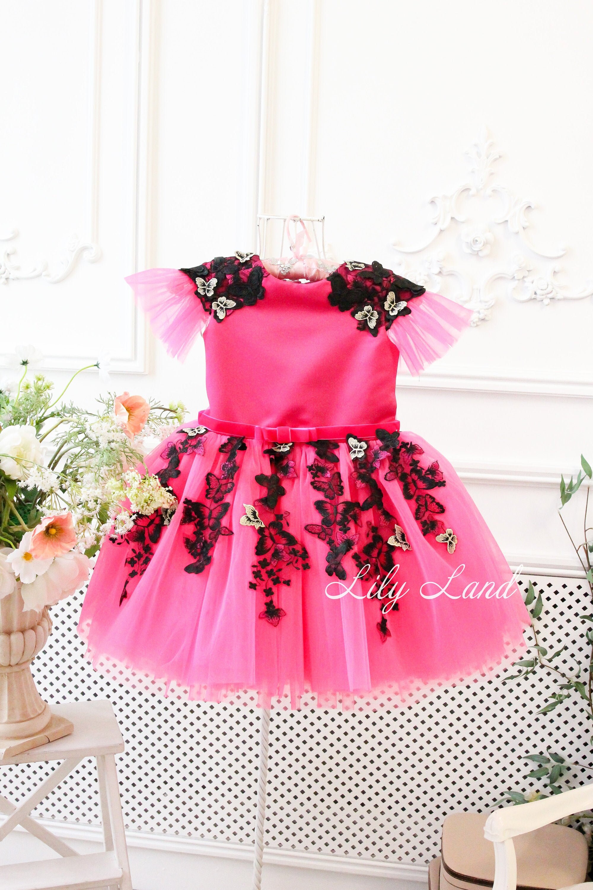 Bright pink baby dress birthday baby girl dress baby dress Etsy