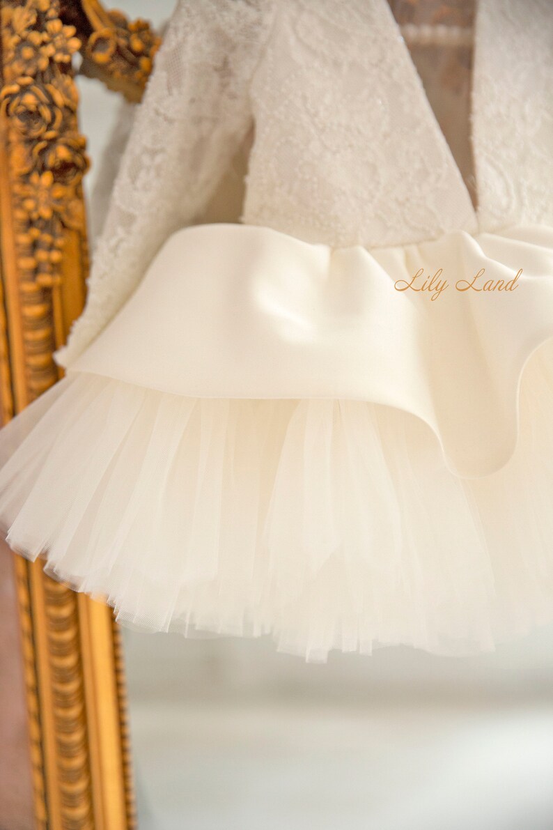 Ivory Birthday Baby Girl Dress Lace Flower Girl Dress Knee Etsy