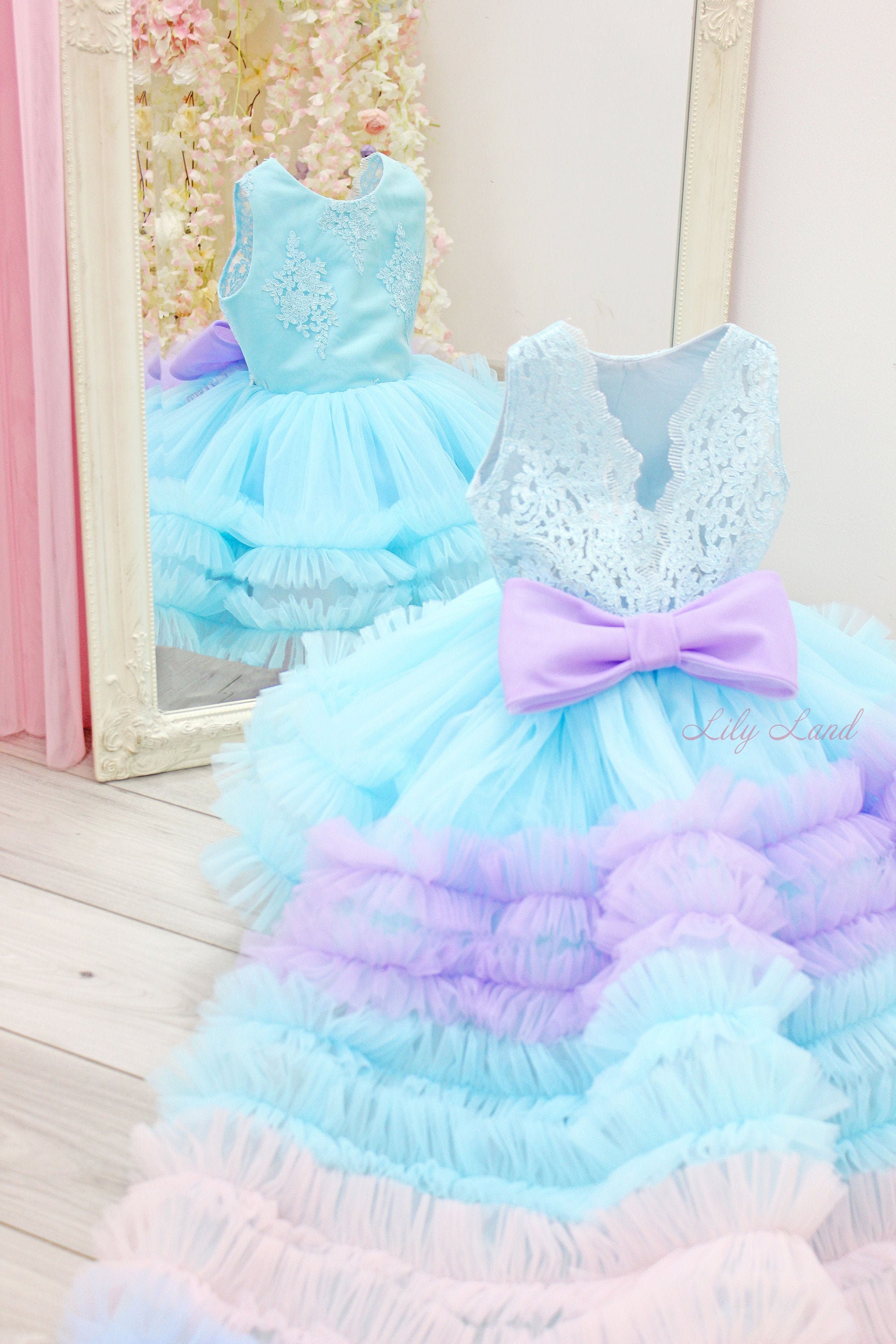 Baby Girl Birthday Dress With Detachable Train Ruffled Puffy Etsy UK