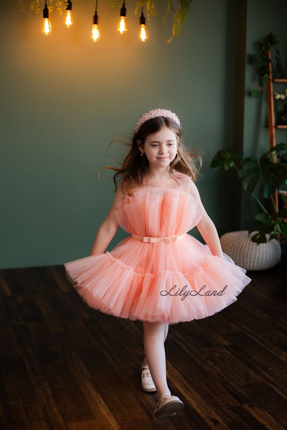 Peach tutu dress discount