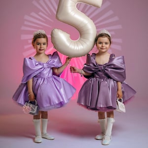 Lavender Purple Birthday Baby Dress Graduation Prom Gown, Wedding Flower Girl Outfit,Dance Party Princess Special Pageant Occasion Dress