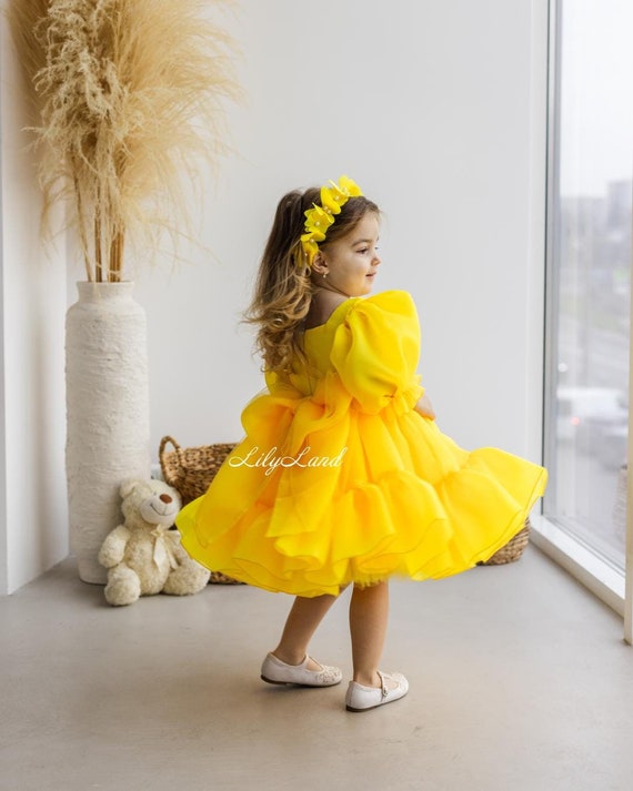 bright yellow party dress Bright Yellow Strapless Metallic Sequin Overskirt Prom Dress