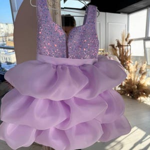 Lavender Junior Bridesmaid Flower Girl Dress, Birthday Party Baby Dress, Prom Ball Dance Gown, Wedding Princess Look, Graduation Occasion