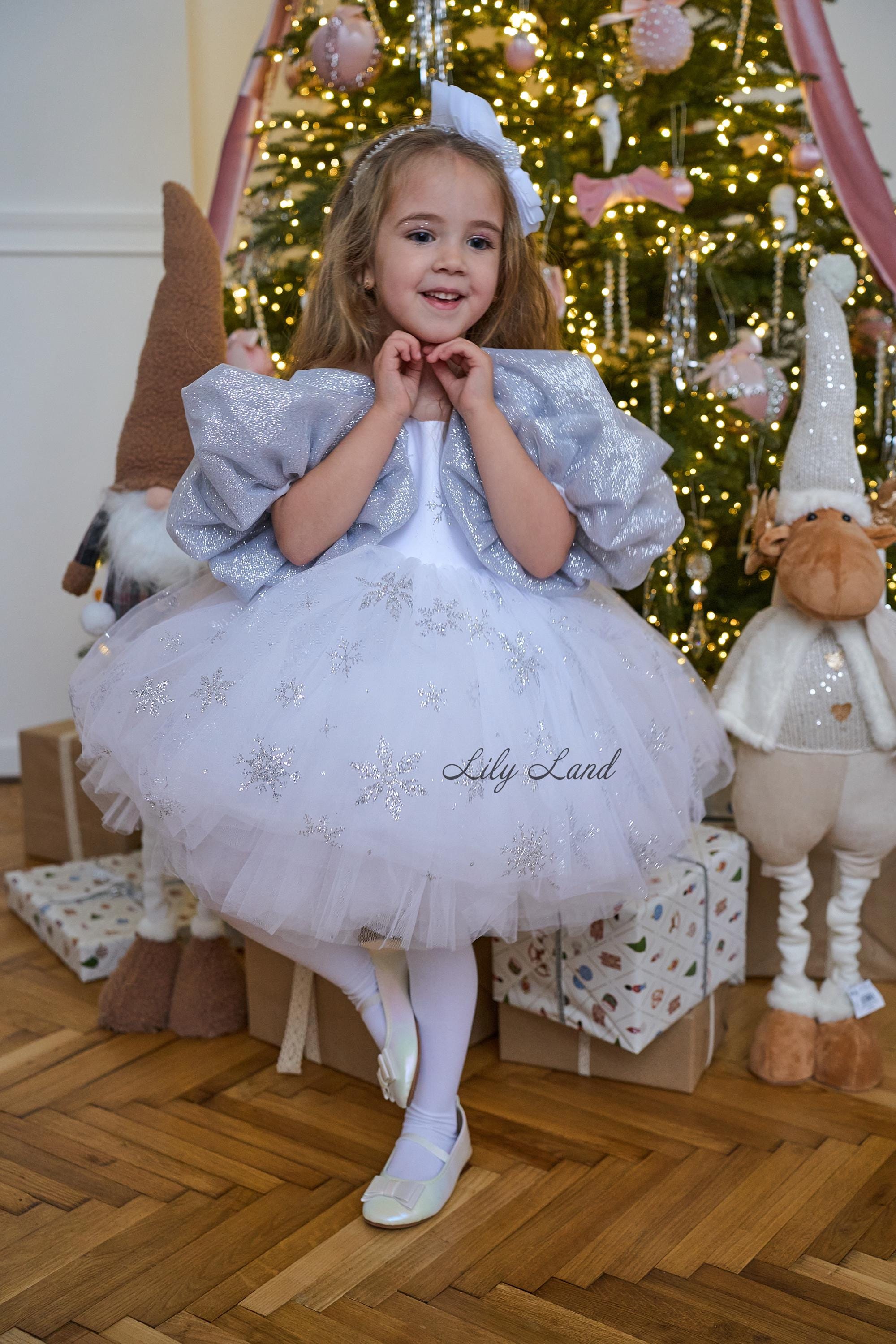 white christmas dresses for infants Baby Girl Bowknot Fluffy Sequin Long Sleeve Birthday Party Princess Dress, White / 9-10 Years (150cm)