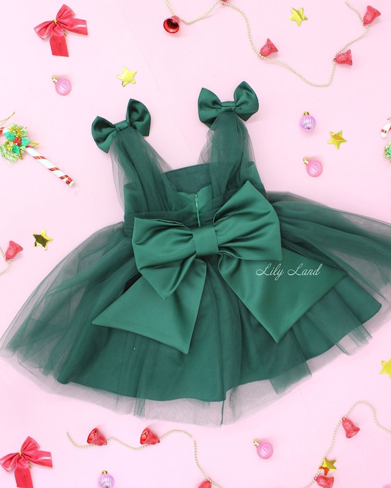 Vestido de niña verde esmeralda vestido de niña de - Etsy México Vestido de niña verde esmeralda vestido de niña de - Etsy México