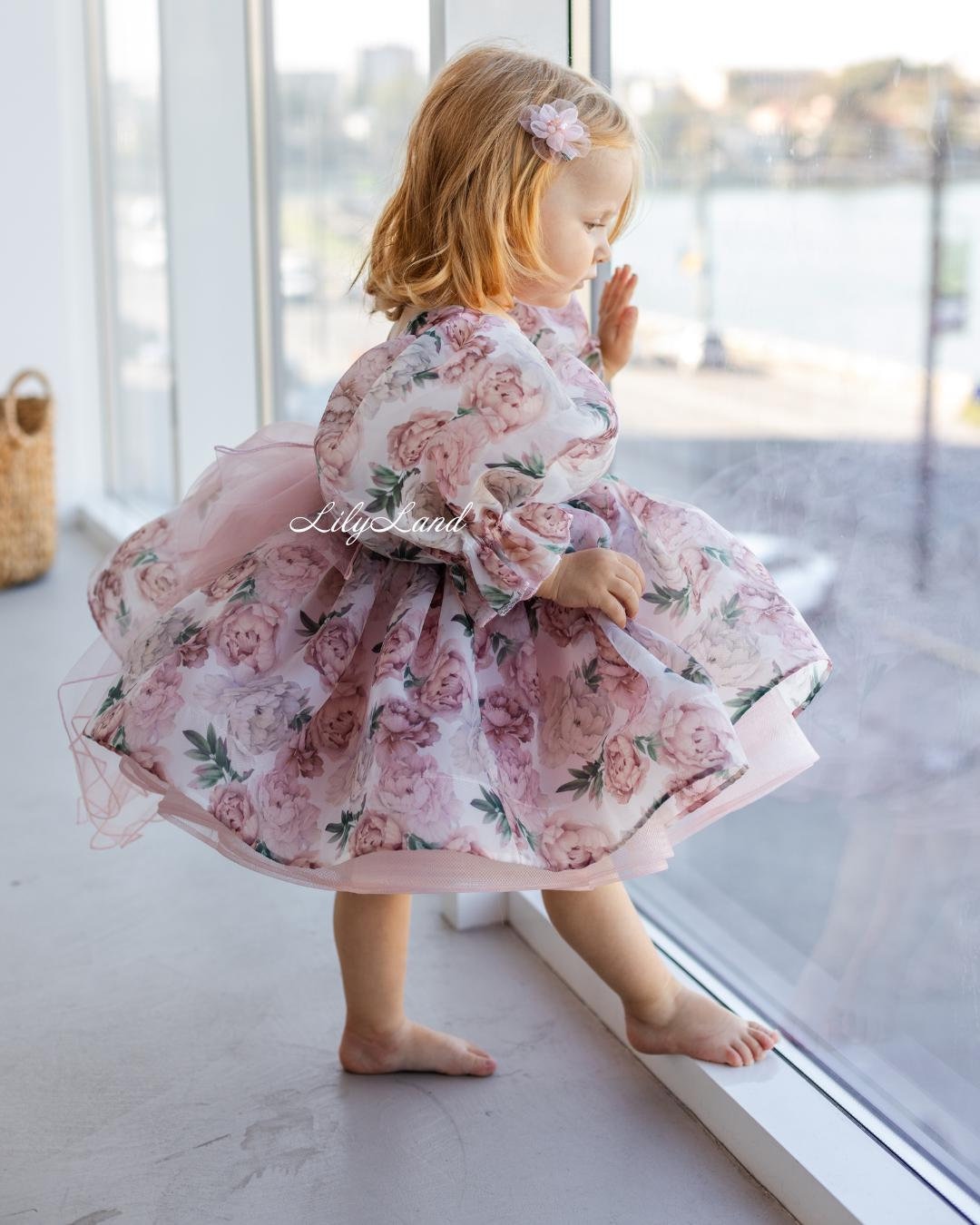Floral Birthday Party Dress, Prom Ball Special Occasion Gown, Tutu Toddler Baby Pageant Dress, Long Sleeve, Flower Girl Dress, Photoshoot Floral Birthday Party Dress, Prom Ball Special Occasion Gown, Tutu Toddler Baby Pageant Dress, Long Sleeve, Flower Girl Dress, Photoshoot