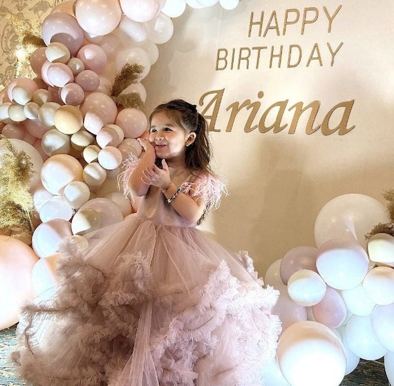 First Birthday Dress Cappuccino Baby Girl Dress 1st Birthday Gown Ostrich  Feathers Pageant Baby Dress Stunning Baby Gown for Birthday Party -   Canada