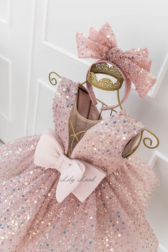 Blush Gold Infant Dress Blush Sparkling Birthday Party Baby Dress, Toddler Special Occasion Tutu Dress, Sparkling Blush Gold Infant Dress Blush Sparkling Birthday Party Baby Dress, Toddler Special Occasion Tutu Dress, Sparkling
