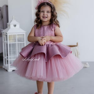 Everly Grey Lucia Kids Twirly Dress  - Dusty Rose