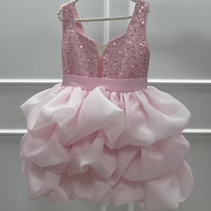 Light Pink Junior Bridesmaid Flower Girl Dress, Birthday Party Baby Dress, Prom Ball Dance Gown, Wedding Princess Look, Graduation Occasion